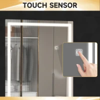 HOMCOM Dimming Full Length Mirror, 47" x 16" Long Wall Mirror with 3 Colour LED, Smart Touch, Memory Function(m-4)