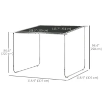 Outsunny 10' x 10' Mobile Pergola Kit, Portable Garden Gazebo with Wheels, Sandbags, Steel Frame, UV-resistant(m-3)