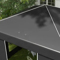 Outsunny 9.7' x 9.7' Pop Up Canopy with Sidewalls, Portable Canopy Tent with 2 Mesh Windows, Reflective Strips, Carry Bag, Black(m-9)