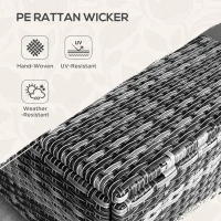 Outsunny 6-Piece Rattan Patio Furniture Set with 3-Seater Sofa, Swivel Rocking Chairs, Footstools, 2 Tier Table, Mixed Gray(m-5)