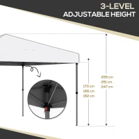 Outsunny 9.7' x 9.7' Pop Up Canopy with Sidewalls, Portable Canopy Tent with 2 Mesh Windows, Reflective Strips, Carry Bag, White(m-5)