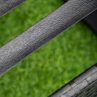 Outsunny Outdoor Wicker Rocking Chair with Padded Cushions for Garden, Patio, and Backyard, Khaki(m-9)