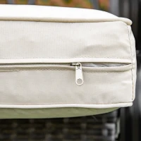 Outsunny Outdoor Wicker Rocking Chair with Padded Cushions for Garden, Patio, and Backyard, Khaki(m-7)