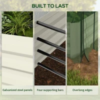Outsunny Galvanized Steel Planter Box with Crop Cage and Shade Cloth, Raised Garden Bed for Flowers, Veggies and Herbs, Beige(m-7)
