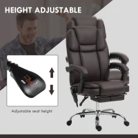 Vinsetto 6 Point Vibration Massage Office Chair, PU Leather Reclining Computer Chair with Adjustable Height, Brwon(m-5)