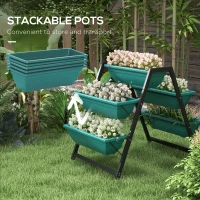 Outsunny 3-Tier Vertical Raised Garden Planter with 5 Boxes, Outdoor Plant Stand Grow Container for Vegetable Flowers(m-6)