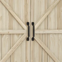 Outsunny Outdoor Wooden Potting Bench with Storage Cabinet, Shelves, Galvanized Plated Tabletop for Backyard, Balcony, Natural(m-9)