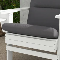 Outsunny Outdoor Chair Cushions for Adirondack Chair, Replacement Cushions with Ties, Seat & Back Cushion, Gray(m-9)