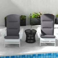 Outsunny Patio Chair Cushions for Adirondack Chair Replacement Cushions with Back and Ties, Set of 2, Grey(m-7)
