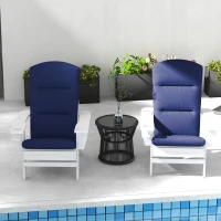 Outsunny Patio Chair Cushions for Adirondack Chair Replacement Cushions with Back and Ties, Set of 2, Blue(m-7)