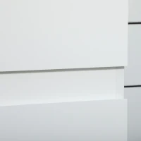 kleankin Tall Bathroom Cabinet, Freestanding Storage Organizer with Adjustable Shelves and Cupboards, 11.8" x 11" x 6", White(m-10)