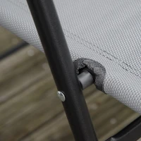 Outsunny Folding Outdoor Bistro Set, Patio Table and Chairs with Reclining Backrest and Round Dining Table, Grey(m-10)