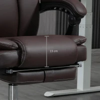 Vinsetto 6 Point Vibration Massage Office Chair, PU Leather Reclining Computer Chair with Adjustable Height, Brwon(m-9)