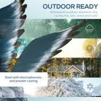 Outsunny Heron Garden Statues Set of 2, 29" & 27.5" Metal Standing Bird Sculptures, Elegant Yard Art Decor for Patio, Lawn, Backyard Landscape(m-4)