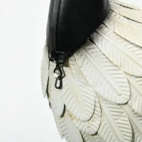 Outsunny Set of 2 Garden Sculptures, Heron Garden Statues for Lawn, Patio, Backyard Decoration, 35.5" & 40.5", White & Black(m-8)