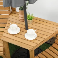 Outsunny 3Pcs Outdoor Bench Set for Backyard, Balcony, Light Brown(m-10)