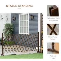 Outsunny Expanding Garden Fencing Freestanding Wooden Movable Fence Trellis, Dark Brown(m-6)