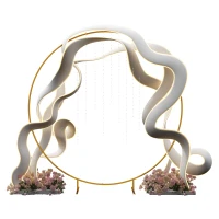 Outsunny 6.6FT Gold Backdrop Stand, Round Metal Wedding Arch for Birthday Party, Bridal Shower, Graduation, Ceremony(m-10)