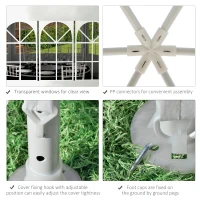 Outsunny 13 ft Party Tent Wedding Gazebo Outdoor Waterproof PE Canopy Shade with 6 Removable Side Walls(m-4)