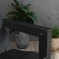 Outsunny Adirondack Chair Patio Muskoka Chair, Outdoor Poplar Wood Fire Pit Chair, Pre-Assembled Backrest Chaise Adirondack with High-back, Large Seat, for Deck, Garden, Black(m-9)