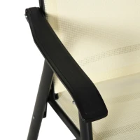 Outsunny Outdoor Dining Chairs Set of 2, Folding Patio Dining Set with Texteline and Steel Frame for Park Convenient Seat(m-10)