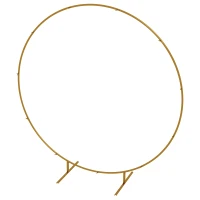 Outsunny 6.6FT Gold Backdrop Stand, Round Metal Wedding Arch for Birthday Party, Bridal Shower, Graduation, Ceremony(m-2)