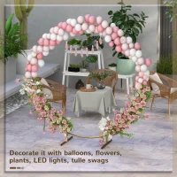 Outsunny 6.6FT Gold Backdrop Stand, Round Metal Wedding Arch for Birthday Party, Bridal Shower, Graduation, Ceremony(m-4)