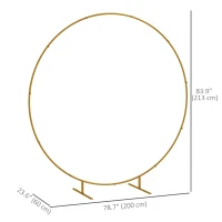 Outsunny 6.6FT Gold Backdrop Stand, Round Metal Wedding Arch for Birthday Party, Bridal Shower, Graduation, Ceremony(m-3)