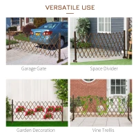 Outsunny Expanding Garden Fencing Freestanding Wooden Movable Fence Trellis, Dark Brown(m-4)