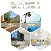 Outsunny Outdoor Dining Chairs Set of 2, Folding Patio Dining Set with Texteline and Steel Frame for Park Convenient Seat(m-6)