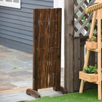 Outsunny Expanding Garden Fencing Freestanding Wooden Movable Fence Trellis, Dark Brown(m-8)