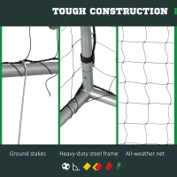 Soozier 10ft x 6.5ft Soccer Goal, Soccer Net for Backyard with Ground Stakes, Quick and Simple Set Up(m-5)