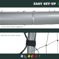 Soozier 10ft x 6.5ft Soccer Goal, Soccer Net for Backyard with Ground Stakes, Quick and Simple Set Up(m-4)