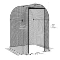 Outsunny Galvanized Steel Crop Cage, Plant Protection Tent with Zippered Door, 4' x 4', Black(m-3)