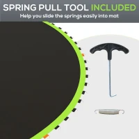 Soozier Trampoline Replacement Mat, Fits 14' Trampoline w/ 80 V-Hooks & 5.5" Springs (Spring & Frame not Included), Green(m-6)