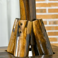 Outsunny Windmill Weather Vane, Wind Vane with Bottom Shelf, Steel Windmill Head, Stained Wood(m-8)