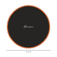 Soozier Trampoline Replacement Mat, Fits 14' Trampoline w/ 80 V-Hooks & 5.5" Springs (Spring & Frame not Included), Orange(m-3)