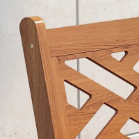 Outsunny Outdoor Patio Dining Set, 4 Seater Wood Dining Table and Chairs for Backyard, Conservatory, Garden, Poolside, Deck, Teak(m-9)