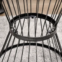 Outsunny 16" Steel Patio Side Table, Garden End Table with Hourglass Design, Accent Table for Outdoor and Indoor Use, Black(m-9)