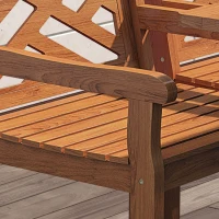 Outsunny Outdoor Patio Dining Set, 4 Seater Wood Dining Table and Chairs for Backyard, Conservatory, Garden, Poolside, Deck, Teak(m-8)