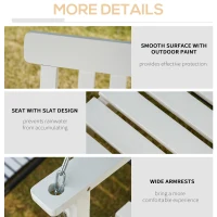 Outsunny 2-Seater Patio Swing Chair, Fir Wooden Porch Swing with Slatted Design, Hanging Chains for Outdoor, Garden, White(m-5)