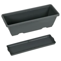 Outsunny 5-Tier Vertical Raised Garden Planter with 5 Container Boxes, Outdoor Plant Stand for Vegetable Flowers, Grey(m-9)