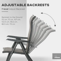 Outsunny 2PCs Outdoor Wicker Folding Chairs with Adjustable Backrest, Brown(m-5)