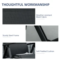 Outsunny Outdoor Recliner Lounge Chair with Adjustable Backrest, Cushion, Black(m-6)