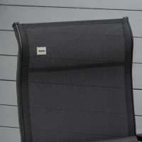 Outsunny Outdoor Recliner Lounge Chair with Adjustable Backrest, Cushion, Black(m-10)