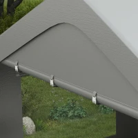 Outsunny 10'x19.5' Heavy Duty Carport, Portable Garage Canopy with Roll-up Doors & Ventilated Windows, Weather-Resistant for Cars, Trucks, Boats, Garden Tools, Gray(m-7)