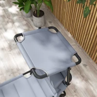Outsunny Folding Chaise Lounge with Adjustable Sunroof, Outdoor Quick Dry Padded Tanning Chairs with Headrest, Reclining Back Outdoor Lounge Chair, for Beach, Yard, Patio, Grey(m-7)