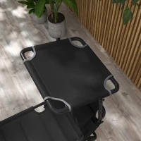 Outsunny Folding Chaise Lounge with Adjustable Sunroof, Outdoor Quick Dry Padded Tanning Chairs with Headrest, Reclining Back Outdoor Lounge Chair, for Beach, Yard, Patio, Black(m-7)