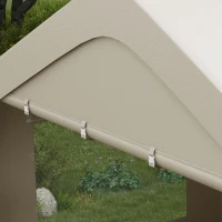 Outsunny 10' x 20' Carport, Heavy Duty Portable Garage, with 4 Mesh Windows and 2 Doors, Tan(m-8)