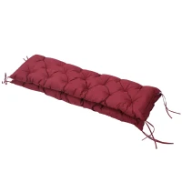 Outsunny 59" x 38" Tufted Bench Cushion for Outdoor Furniture, 3-Seater Replacement for Swing Chair, Patio Sofa/Couch, Wine Red(m-8)